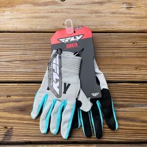 Fly Racing 2023 Light Grey and Sky Blue Gloves